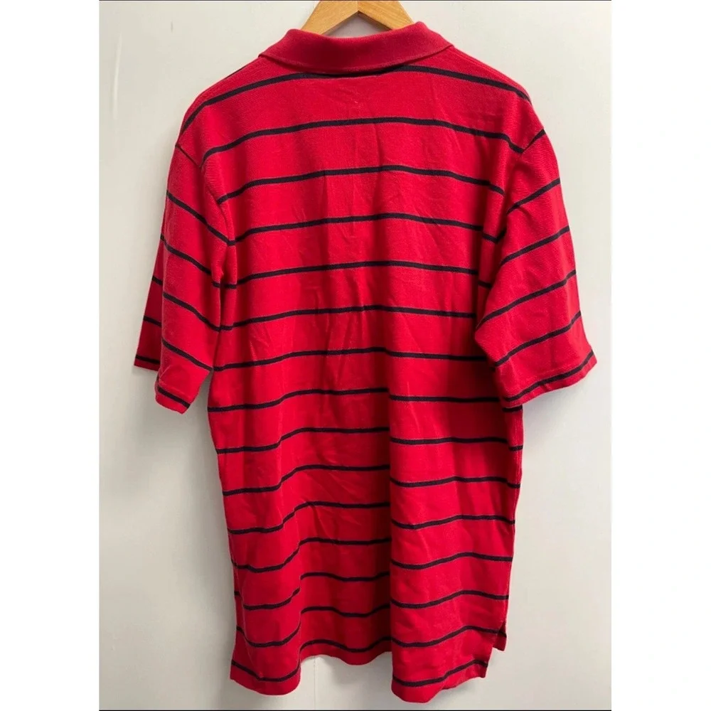 Polo‎ Jeans Co. Ralph Lauren Men's Size L Striped Polo Shirt Red Flag Logo